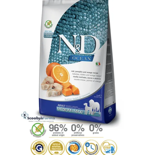 ND Ocean dog bacalao calabaza naranja perros adultos medium maxi