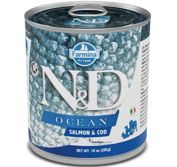ND Ocean Salmón Bacalao lata 6×285 g perros adultos
