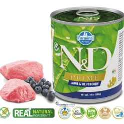 ND Prime dog lata Cordero Arándanos SIN CEREALES perros 6×285 g