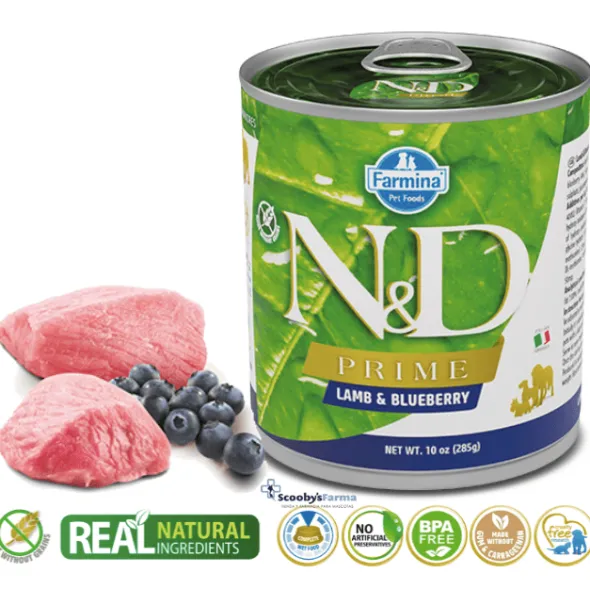 ND Prime dog lata Cordero Arándanos SIN CEREALES perros 6×285 g