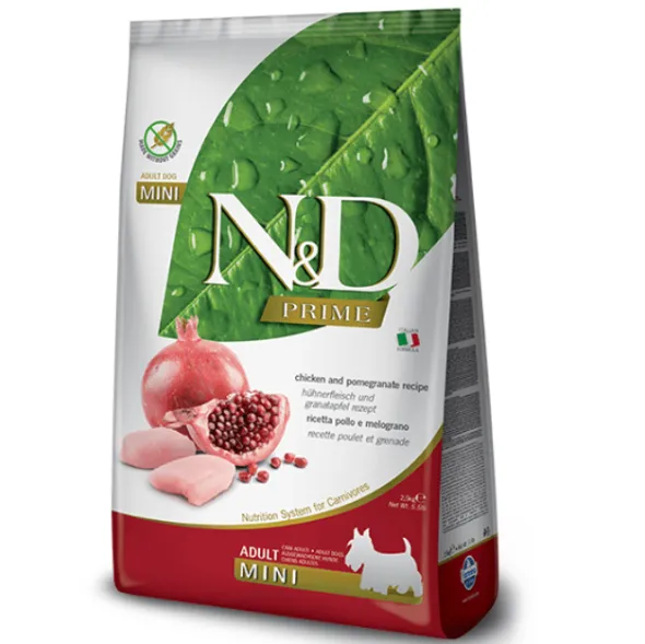 ND Prime dog mini pollo granada SIN CEREALES perros adultos mini