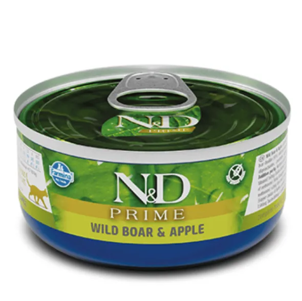 ND Prime lata Jabalí Manzana SIN CEREALES gatos adultos