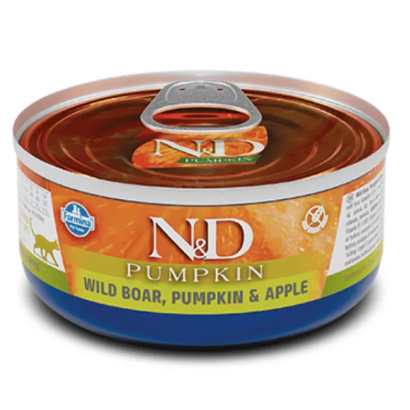ND Pumpkin Cat lata Jabalí Manzana calabaza gatos adultos
