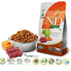 ND Pumpkin Cat VENADO, Calabaza y Manzana pienso para gatos