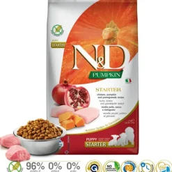 ND Pumpkin puppy starter pollo granada pienso para cachorros de todas las razas 2,5 kg