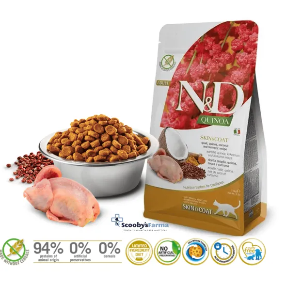 ND Quinoa cat Codorniz Skin coat gatos