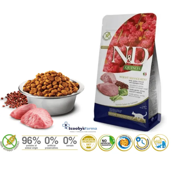 ND Quinoa CAT CORDERO Weight Management control de peso gatos