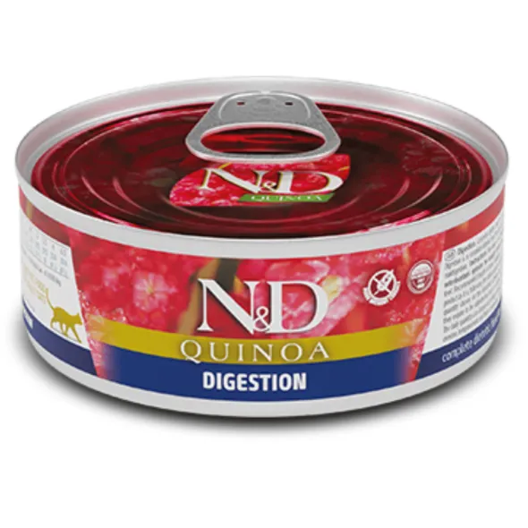 ND Quinoa DIGESTIÓN lata gatos 24×80 g