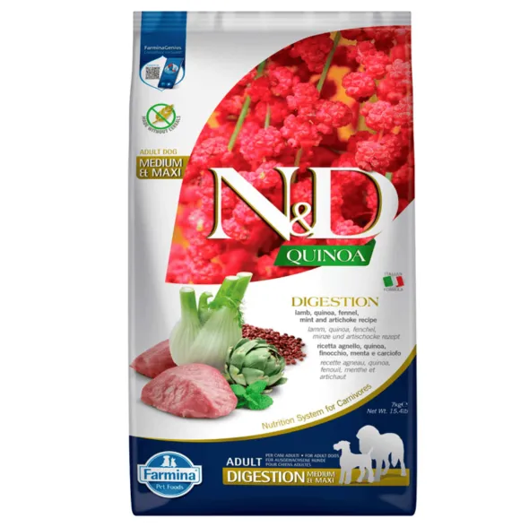 ND Quinoa Digestion Cordero Med/Maxi perros