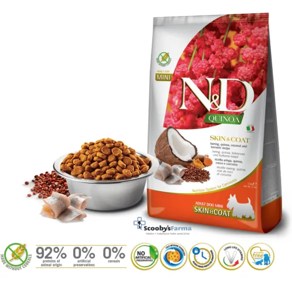 ND Quinoa dog MINI skin coat Arenque pieles sensibles perros MINI 2,5kg