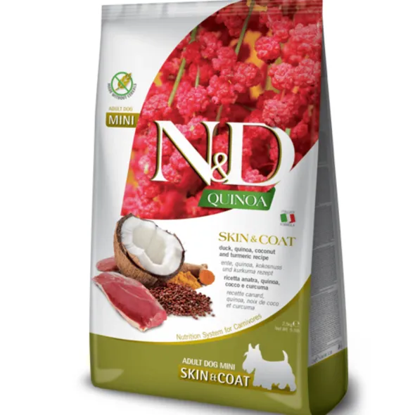 ND Quinoa dog MINI skin coat PATO pieles sensibles perros MINI 2,5kg