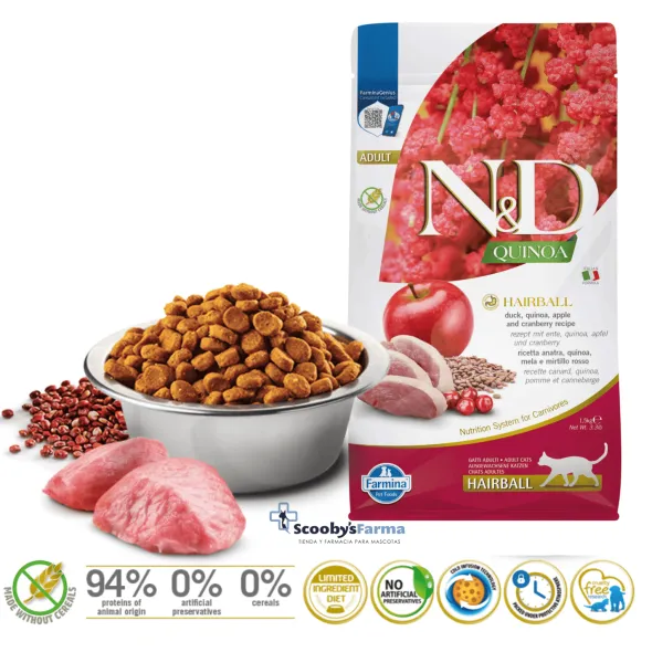 ND Quinoa Hairball CAT PATO gatos