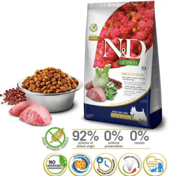 ND QUINOA mini Dog digestion Cordero perros adultos raza pequeña