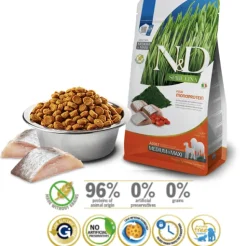 ND Spirulina Dog med-maxi Arenque perros adultos