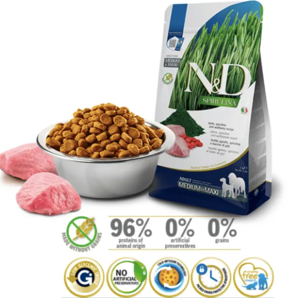 ND Spirulina Dog med-maxi Cordero perros adultos