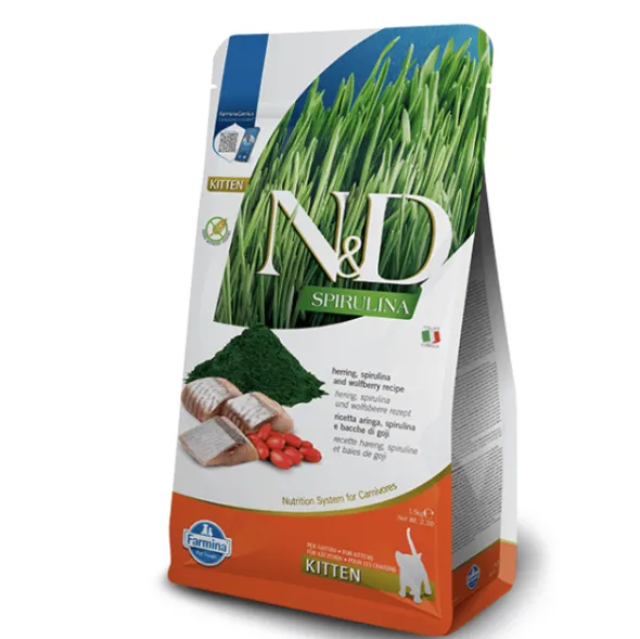 ND SPIRULINA Kitten Arenque y Bayas de Goji gatitos 1,5 kg