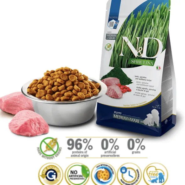 ND Spirulina Puppy med-maxi Cordero