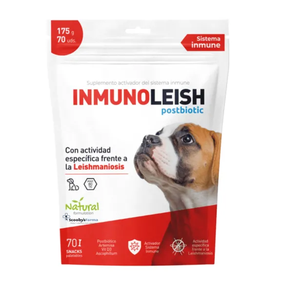 Nuzoleish (antes Inmunoleish) Postbiotic – Sistema inmune para perros 70 snacks
