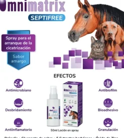 Omnimatrix SEPTIFREE spray cicatrizante perros gatos caballos 50 ml