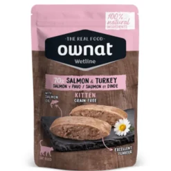 Ownat Wetline Kitten salmón pavo comida húmeda gatitos pouches 85 g