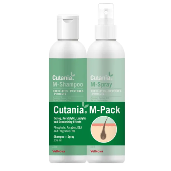 PACK Cutania M (antes Glycozoo) Champú+Spray sin fragancia queratolítico perros gatos 236 ml