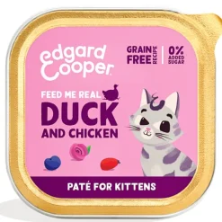 Paté Pato Pollo kitten sin cereales Edgard Cooper 16×85 g