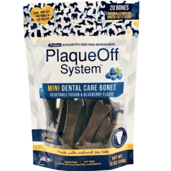 Plaqueoff mini dental bones veggie para perros 340 g