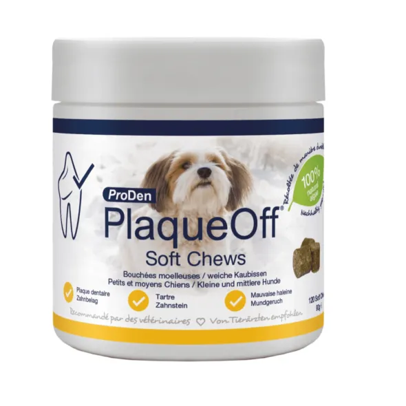 PlaqueOff SOFT CHEWS mal aliento, placa y sarro en perros