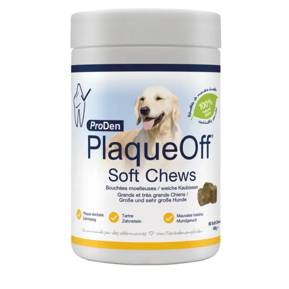 PlaqueOff SOFT CHEWS mal aliento, placa y sarro en perros
