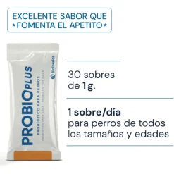 Probio Plus perros probióticos prebióticos y postbióticos 30 sobres de 1 g