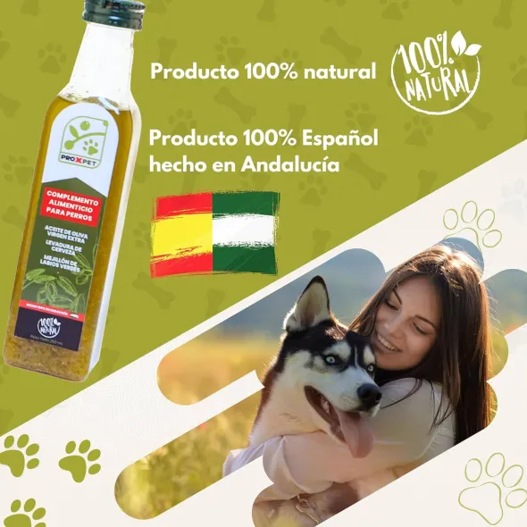 PROXPET Aceite oliva virgen extra para Perros 250 ml