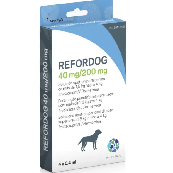 REFORDOG Pipetas antiparasitarias para perros | Protección completa contra pulgas, garrapatas y mosquitos, 4 pipetas
