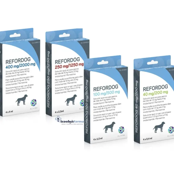 REFORDOG Pipetas antiparasitarias para perros | Protección completa contra pulgas, garrapatas y mosquitos, 4 pipetas
