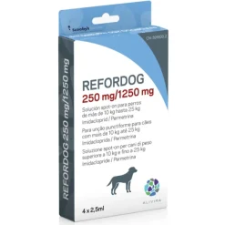 REFORDOG Pipetas antiparasitarias para perros | Protección completa contra pulgas, garrapatas y mosquitos, 4 pipetas
