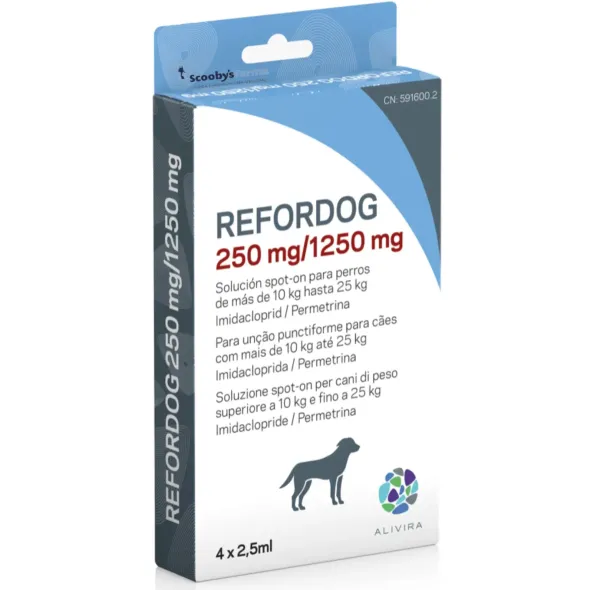 REFORDOG Pipetas antiparasitarias para perros | Protección completa contra pulgas, garrapatas y mosquitos, 4 pipetas