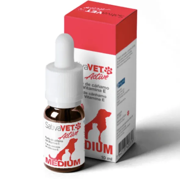 Sativavet Active MEDIUM 10 ml 13% aceite cáñamo perros gatos