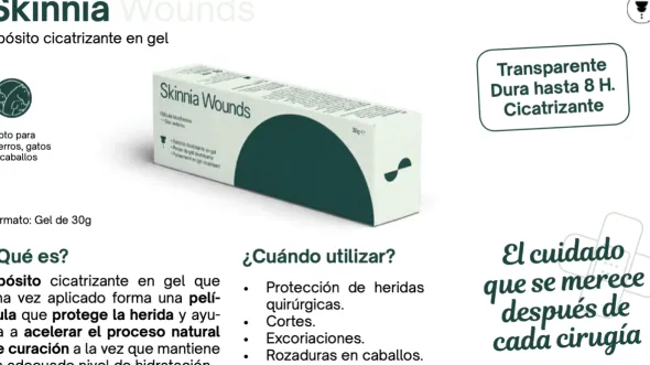 Skinnia Wounds GEL cicatrizante perros gatos caballos 30 g