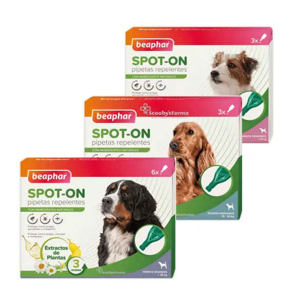 Spot On pipetas repelentes perros Beaphar 3 pipetas