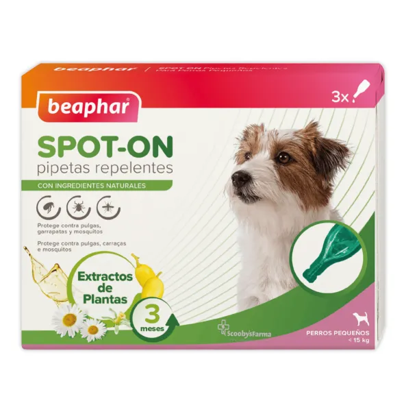 Spot On pipetas repelentes perros Beaphar 3 pipetas
