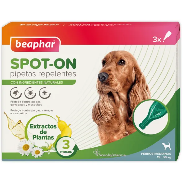Spot On pipetas repelentes perros Beaphar 3 pipetas