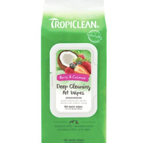 TropiClean Toallitas limpieza profunda perros gatos 100 unidades