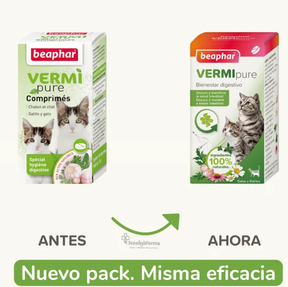 VERMIPURE gatos Antiparasitario INTERNO Natural 50 comprimidos