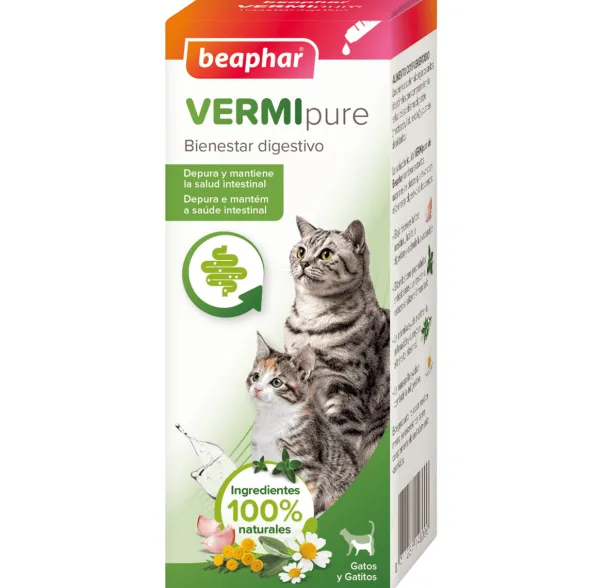 VermiPure Gatos Líquido Antiparasitario INTERNO Natural 50 ml