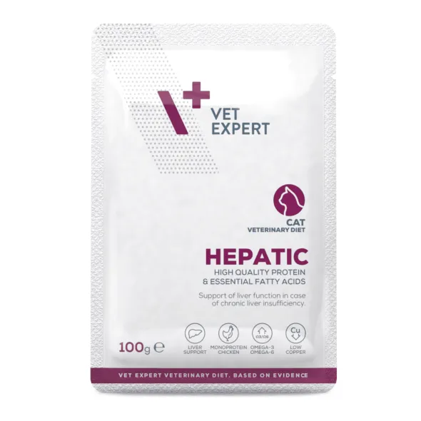 VetExpert HEPATIC cat pouch 12×100 g gatos