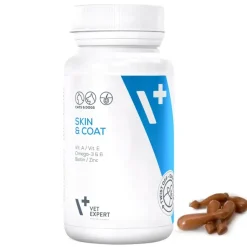 Vet Expert Skin & Coat 30 cápsulas perros y gatos | Suplemento para piel sana y pelo brillante