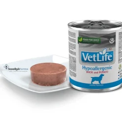 Vet Life Hypoallergenic lata Pato y patata alergias perros 6×300 g