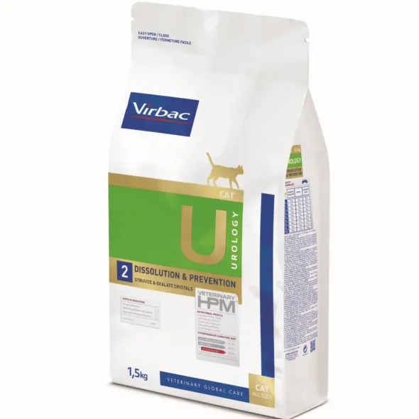 Virbac HPM feline urology dissolution prevention U2 pienso para gatos con cristales