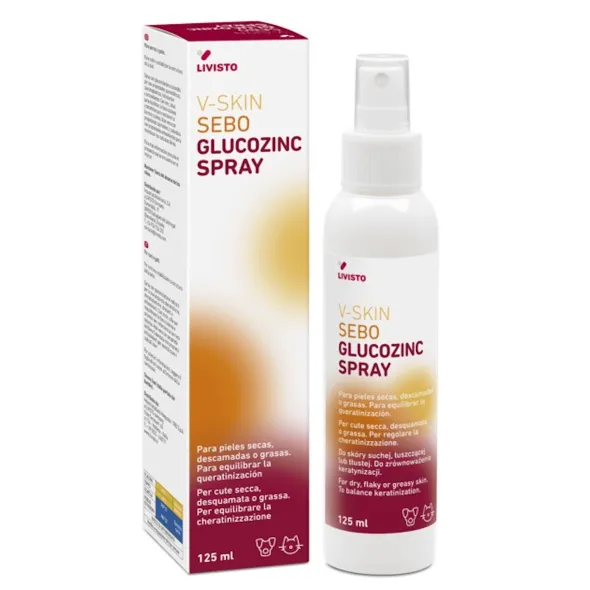 V-Skin Sebo Glucozinc spray perros gatos 125 ml