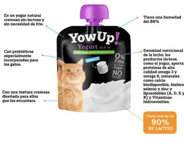 Yow UP gatos yogurt natural pouch 10×85 g