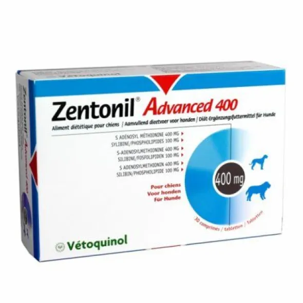 ZENTONIL ADVANCED 400 mg función hepática 30 comp para perros